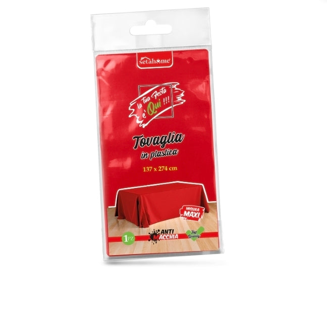 TOVAGLIA IN PLASTICA ROSSA 137X274CM
