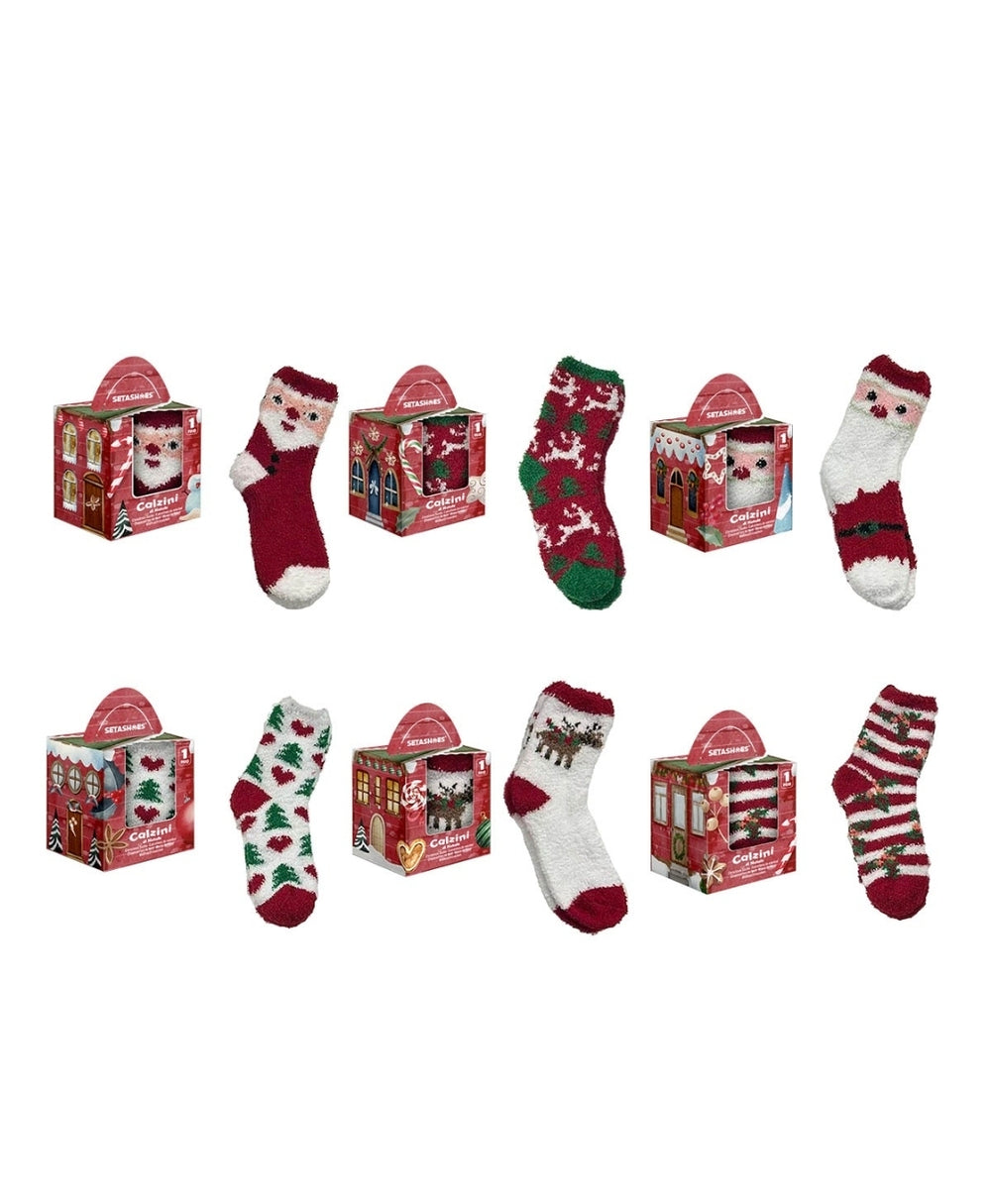 CALZINI NATALE IN BOX 1 PAIO DESIGN CASUALE PER BIMBI