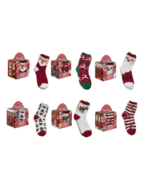 CALZINI NATALE IN BOX 1 PAIO DESIGN CASUALE PER BIMBI