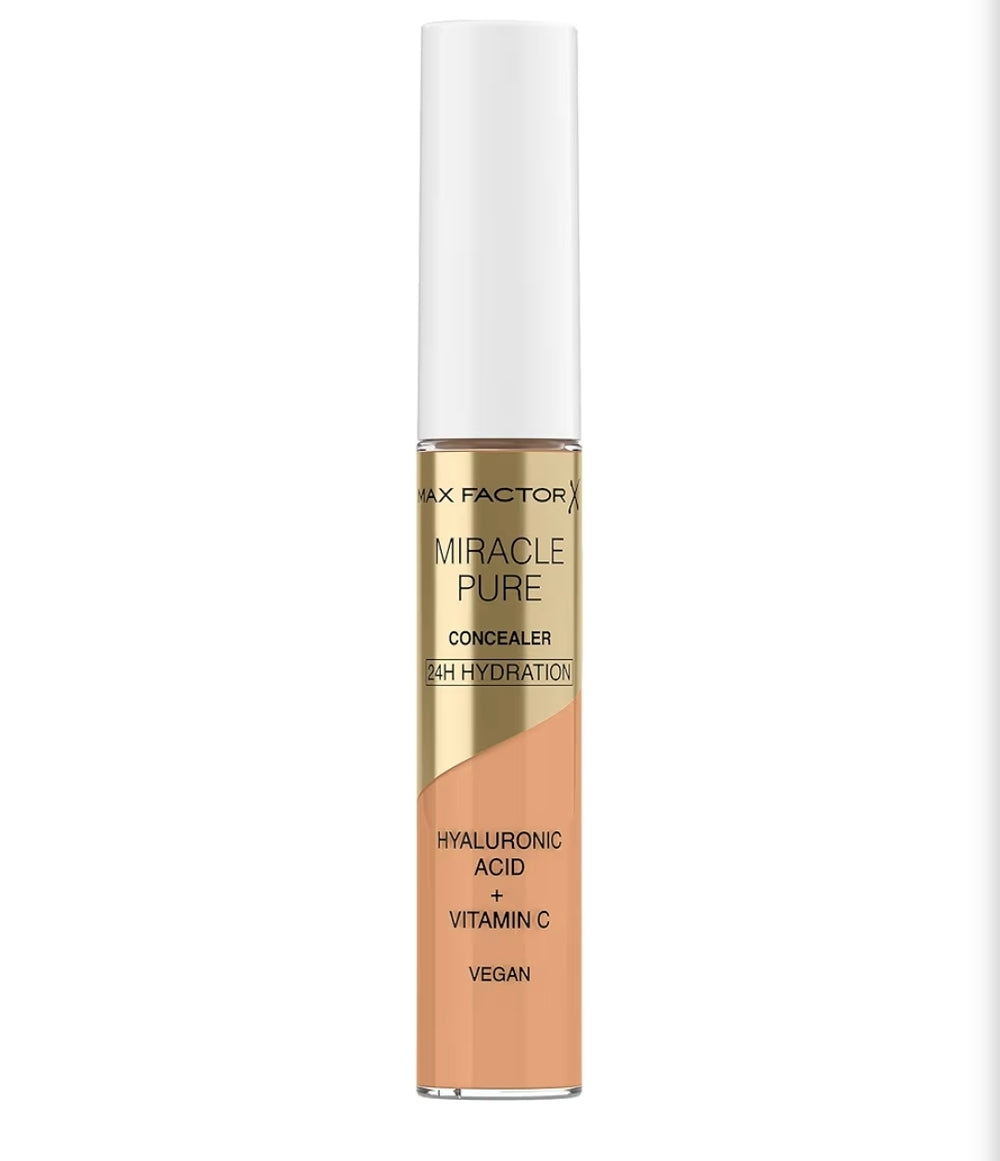 Max Factor Correttore Liquido Miracle Pure, Formula con Vitamina C e Acido Ialuronico, 24 Ore di Idratazione, 100% Vegan, Tonalità 03