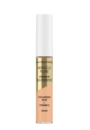 Max Factor Correttore Liquido Miracle Pure, Formula con Vitamina C e Acido Ialuronico, 24 Ore di Idratazione, 100% Vegan, Tonalità 01 Fair