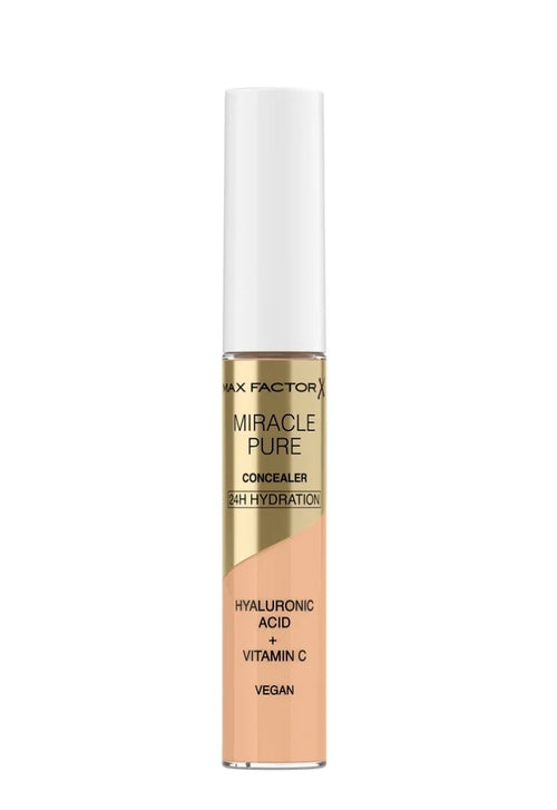 Max Factor Correttore Liquido Miracle Pure, Formula con Vitamina C e Acido Ialuronico, 24 Ore di Idratazione, 100% Vegan, Tonalità 01 Fair
