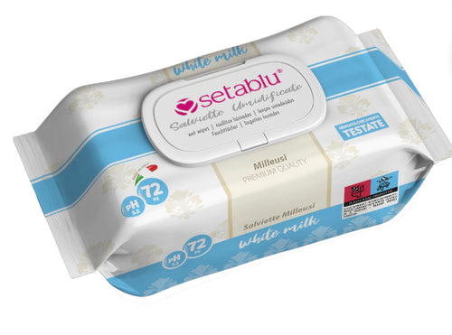 SALVIETTE WHITE MILK 72 PEZZI