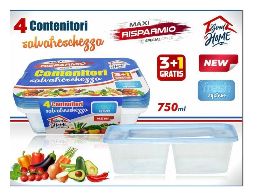 4 contenitori double 750ml